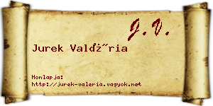 Jurek Valéria névjegykártya